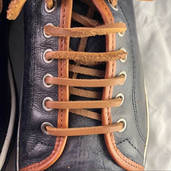 GAGLIARDI navy leather sneakers with leather laces size 9 men’s - Picture 4 of 5